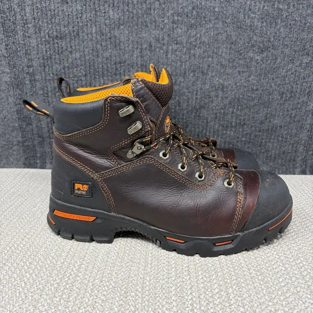 Timberland Pro Endurance 6” Steel Safety Toe Work Boots Brown Leather Mens 10 M